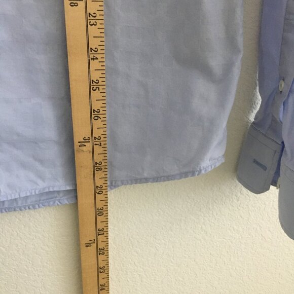 BURBERRY LONDON Mens Large 15 1/2 -39 Dress Shirt Button Down Light Blue Cotton - Picture 9 of 14